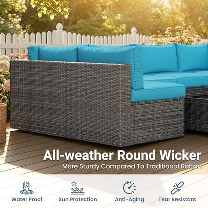 Patio Sectional Furniture Set, Outdoor Sectional Furniture for All-Weather