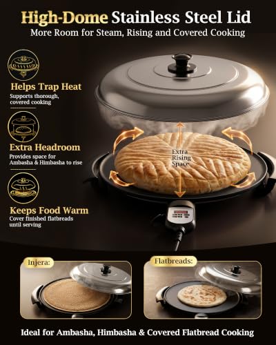 18.5 Inch Mogogo Injera Maker with Adjustable Temperature & Time