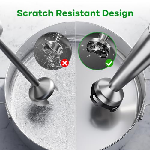 Turelar Immersion Blender Handheld Corded Hand Blenders Set 1100W, Trigger Variable Speed 5 in 1 Stick Emulsifier with Chopper, Whisk and Frother for Soup, Baby Food and Smoothies, Black