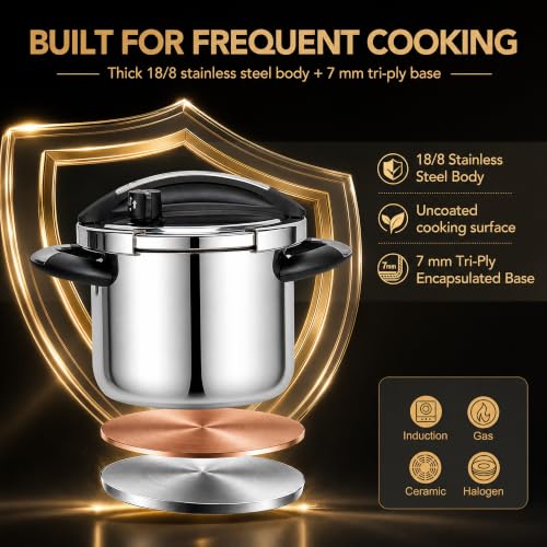 MICHELANGELO 6.3QT/6L Stainless Steel Stovetop Pressure Cooker Set