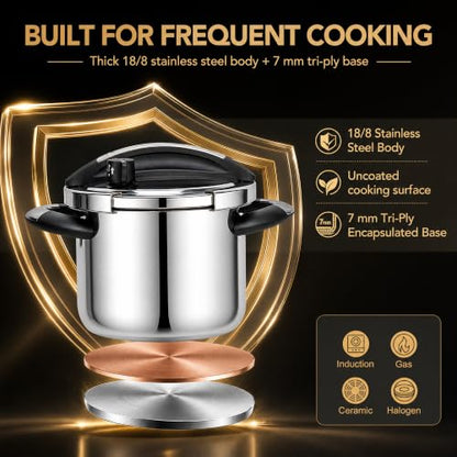 MICHELANGELO 6.3QT/6L Stainless Steel Stovetop Pressure Cooker Set