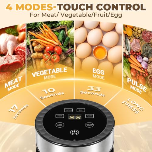 Glass Bowl Food Processor, Vegetable Chopper & Meat Grinder, Touch Screen