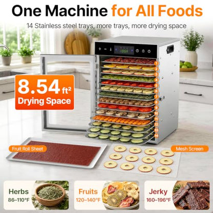 HOPERAN 14 Tray Food Dehydrator Machine for Jerky, Fruit, Herb & Dog Treats