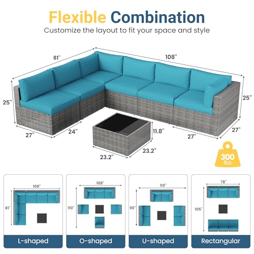 Patio Sectional Furniture Set, Outdoor Sectional Furniture for All-Weather