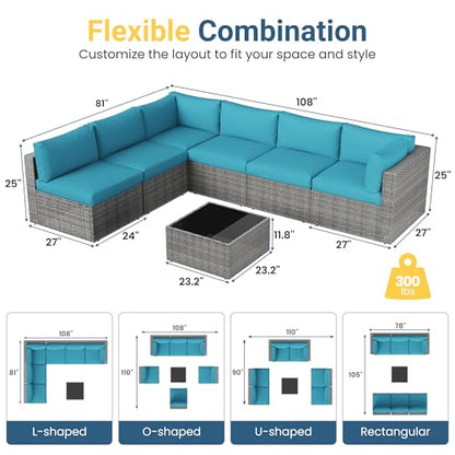 Patio Sectional Furniture Set, Outdoor Sectional Furniture for All-Weather