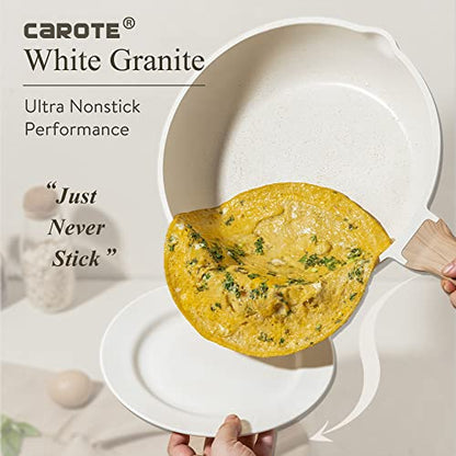 CAROTE Pots and Pans Set, Nonstick Cookware Sets, 21pcs Induction Cookware Kitchen Set Non Stick Cooking Set w/Frying Pans & Saucepans (PFOS, PFOA Free)