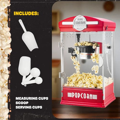 Great Northern Popcorn Big Bambino 4oz Popcorn Machine, Red