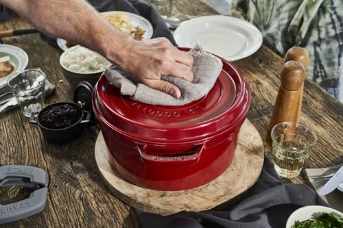 STAUB Cast Iron 7-Qt. Cocotte Round Dutch Oven, Serves 7-8, Cherry