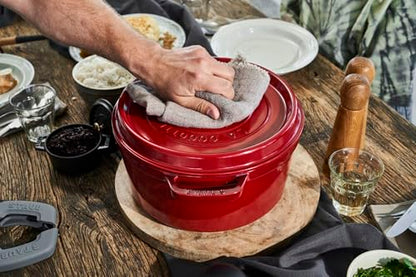 STAUB Cast Iron 7-Qt. Cocotte Round Dutch Oven, Serves 7-8, Cherry
