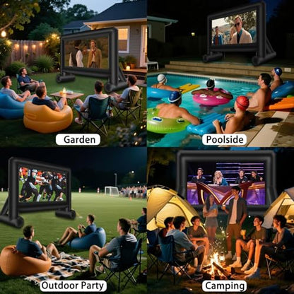 AZXRHWYGS 14 Feet Indoor and Outdoor Inflatable Blow up Mega Movie Projector Screen with Carry Bag for Front and Rear Projection