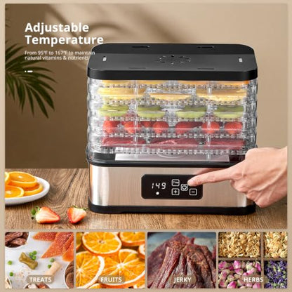 5‑Tier Compact Food Dehydrator with Temperature & Time