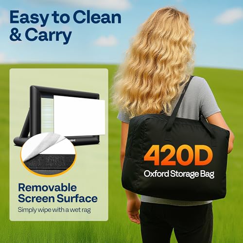VIVOHOME 20 FT Inflatable Projector Screen for Outside, Blow Up Movie Screen Outdoor Use, Mega Large TV Screen with Carry Bag for Backyard, Triangular Back Support