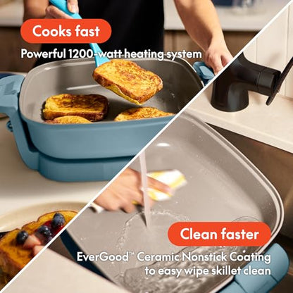 bella Fits-Anywhere™ SAUTE Make & Take Skillet, Non-Toxic, Ceramic, Surf