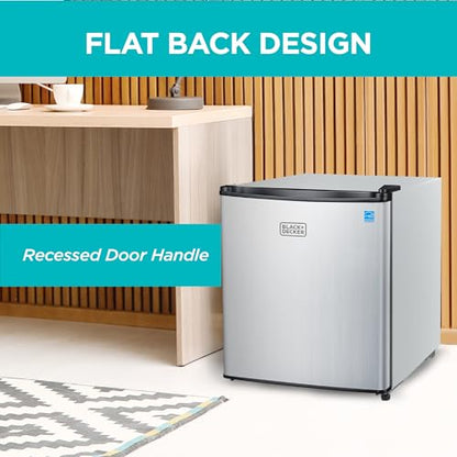 BLACK+DECKER 1.7 Cu. Ft. Compact Refrigerator, BCRK17V, Stainless Look