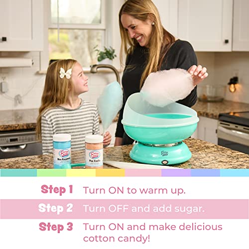 Cotton Candy Express CC1000-S Cotton Candy Machine, with 5-11oz. Jars of Cherry, Grape, Blue Raspberry, Orange, Pink Vanilla Floss Sugar & 50 Paper Cones Easy to Use and Clean