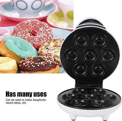 Fabater Maker Machine, Electric Non Stick Doughnut Maker, Toaster Donut Machine for Home Snacks Dessert with Non Slip Feet, Breakfast Maker, Baking Pan, Makes 7 Doughnuts