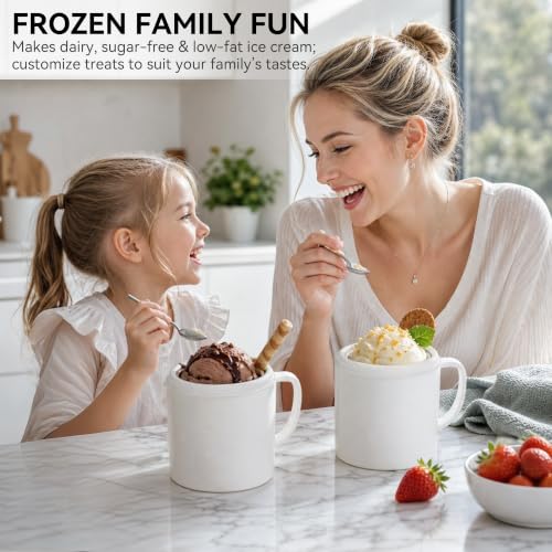 Pukomc Home Swirl Ice Cream Maker Machine with 2 Ice Cream Cup,0.9 quarts
