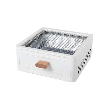 Portable Charcoal BBQ Grill Stove – Smokeless Outdoor Cooking for Camping & Tailgating, Yakitori Grill, Skewers, Easy Drawer Style, Pan and Grill Included