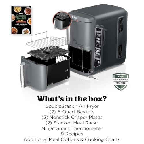 Ninja DoubleStack XL Smart Air Fryer, 10 Qt, 6-in-1, Grey, SL451