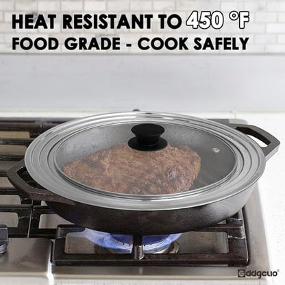 GDDGCUO 13-14-15 in Universal Pan Lid, Extra Large Stainless Steel Pot Lid for Pots, Pans, Skillets, Replacement Frying Pan Lid with Heat Resistant Silicone Knob, Dishwasher Safe