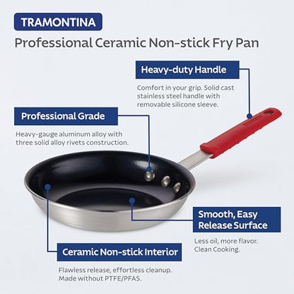 Tramontina Professional 14-Inch Ceramic Non Stick Extra Large Frying Pan, Heavy-Gauge Aluminum Skillet with Ceramic Nonstick Coating, Dishwasher and Oven Safe, Black