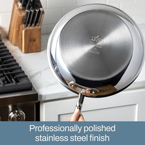 All-Clad D3® Stainless Steel 10 inch Frying Pan- Made in the USA- The Original Bonded Professional Cookware- Oven Safe & Induction Compatible
