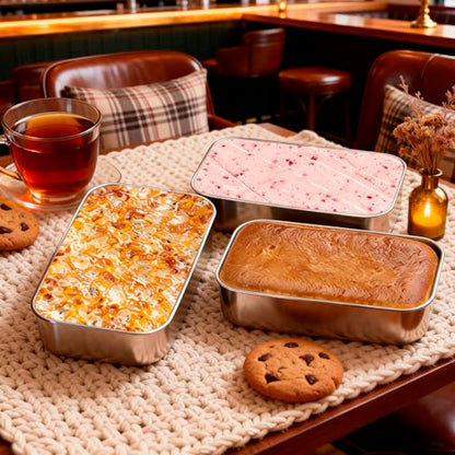 Enjamyo 6 Pack Loaf Pans, 9 x 6 Inch Loaf Pans Set, Stainless Steel Baking Bread Pans for Homemade Meatloaf Cake Brownies Lasagna, Oven & Dishwasher Safe(Silver)