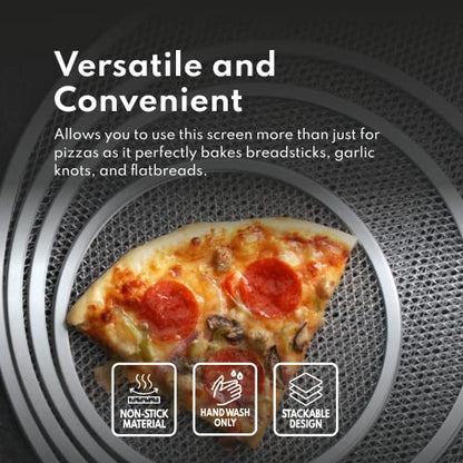 New Star Foodservice Restaurant-Grade Seamless Aluminum Pizza Baking Screen, 12 Inch, Pack of 6