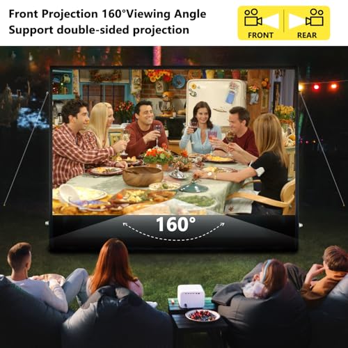Iuoni Inflatable Projector Screen I Air-Tight No-Blower Design,Made from TPU Tarpaulin, 120 inch (Equivalent to 16ft) for Indoor & Outdoor Use Backyard, Pool, Party, Camping, Movie Night Parties