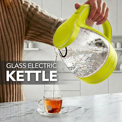 OVENTE 1.5L Glass Electric Kettle Water Boiler, Green KG83G