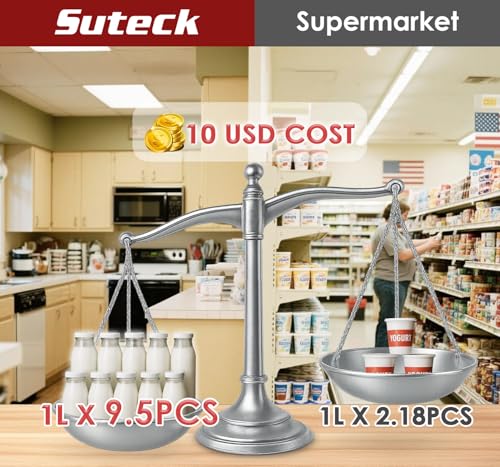 Suteck Yogurt Maker with 8 Glass Jars – Time & Temp Adjustable, Homemade Greek & Probiotic Yogurt, Automatic Shut-Off, BPA-Free, Total 48 oz, White