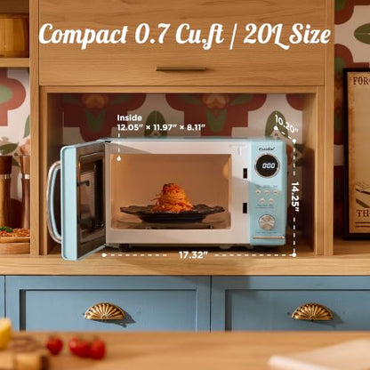 COMFEE' Retro Countertop Microwave Oven, 0.7 Cu.Ft., 700W, Green