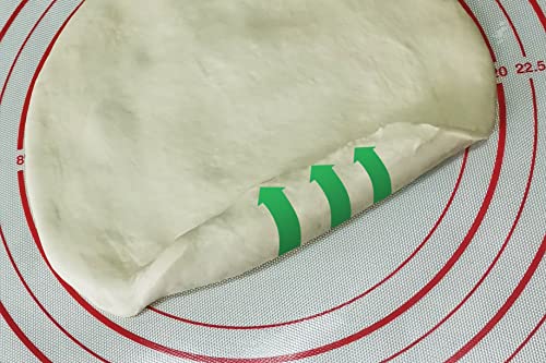 Yansumi silicone pastry non stick baking mat with measurement fondant mat with three sizes for silicone baking mat, counter mat, dough rolling mat,fondant/pie crust mat (Red, 24"L x 16"W)