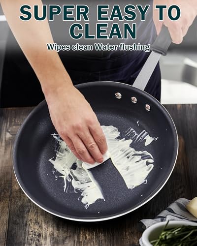 Cooks Standard Nonstick Frying Pan 8-Inch, Heavy Duty Skillet Pan, Professional Aluminum Omelette Pan ,Metalic