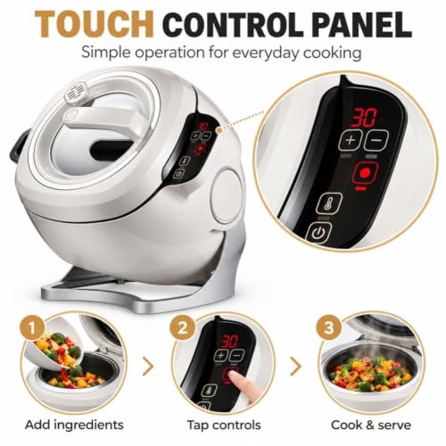 2000W Electric Wok Cooking Robot, 6L Automatic Stir Fry Machine
