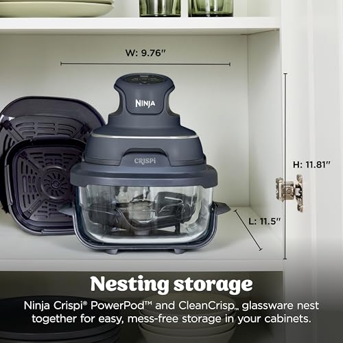 Ninja Crispi Glass Air Fryer, 4-in-1, Grey, FN101GY