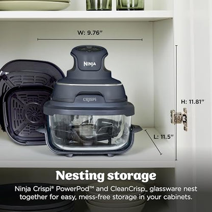Ninja Crispi Glass Air Fryer, 4-in-1, Grey, FN101GY