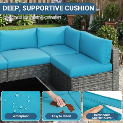 Patio Sectional Furniture Set, Outdoor Sectional Furniture for All-Weather