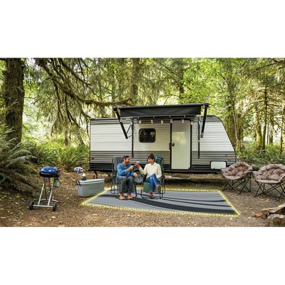 Venture Forward LED Illuminated RV Patio Mat, Wave Design, 9’ x 12’
