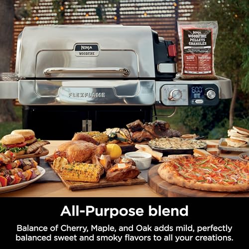Ninja Woodfire Pellets, All Purpose Blend 5-lb Bag, 100% Real Wood, Only Compatible with Ninja Woodfire Grills & Ovens, All Purpose Blend, XSKOP5AP
