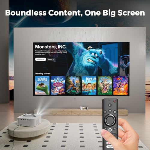 [5000+ Official-Apps & AI Auto Focus & 50W Dolby Audio] Outdoor-Projector-4k with WiFi and Bluetooth, AI Movin 2.0 OS Smart Projector with HDR10+, Lisowod Portable 4K Proyector 2026 Upgraded