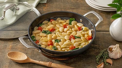 Le Creuset Essential Non-stick Ceramic Shallow Braiser with Glass Lid, 3.5 qt.