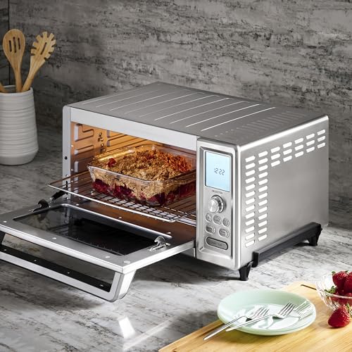 Cuisinart Chef’s Convection Toaster Oven, 1800-Watt Electric Oven with 15 Cooking Functions, Fits 13" Pizza, 9"x13" Baking Pan, and Full-Size Chicken, Nonstick Interior, TOB-260N1NAS, Stainless Steel