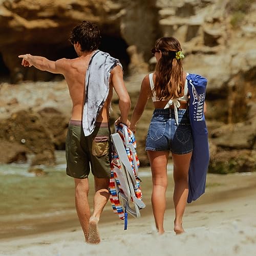 AMMSUN 8 Feet Large Beach Umbrella with Sand Anchor Heavy Duty High Wind Portable Outdoor Umbrellas UPF 50+ Protection Air Vent Tilt Patio Garden Pool Blue