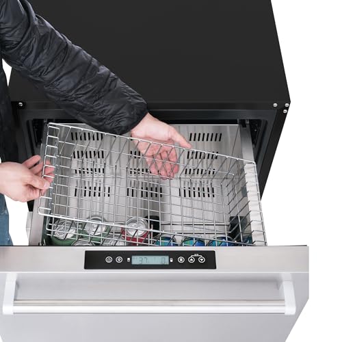 NewAir 24” Dual Zone Outdoor Beverage Fridge and Freezer | Freestanding or Built-In Under counter Refrigerator for Outside Patio | Dual Drawers that Refrigerate and Freeze | Stainless Steel