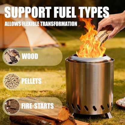 Tabletop Fire Pit - Smokeless 6 Inch Table Top Firepit for Outside Small Portable Fire Pits with Carry Bag Mini Pellet Stove for Camping Backyard Patio Garden Picnic
