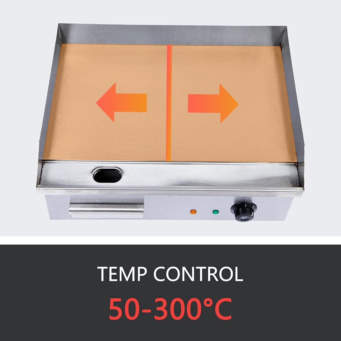 TBVECHI Teppanyaki, Electric Griddle Cooktop Countertop Commercial Flat Top Grill Griddles BBQ Plate Grill Thermostatic Control