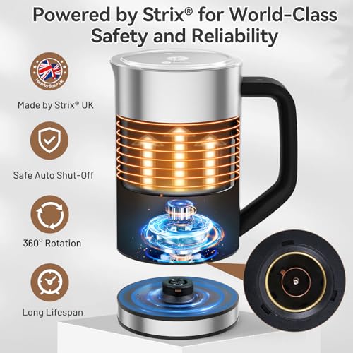 Secura Milk Frother, Electric Milk Steamer Stainless Steel, 8.4oz/250ml Automatic Hot and Cold Foam Maker and Milk Warmer for Latte, Cappuccinos, Macchiato, 120V