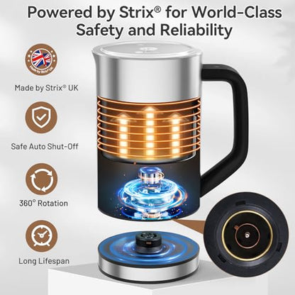 Secura Milk Frother, Electric Milk Steamer Stainless Steel, 8.4oz/250ml Automatic Hot and Cold Foam Maker and Milk Warmer for Latte, Cappuccinos, Macchiato, 120V