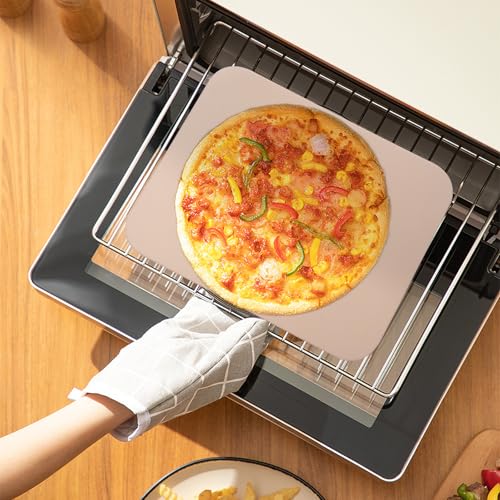 15x12" Pizza Stone For Oven & Grill - 12" Aluminum Pizza Peel - Pizza Cutter & Mini Pizza Spatula Set - Perfect For Baking Homemade Pizza, Bread & Pastry